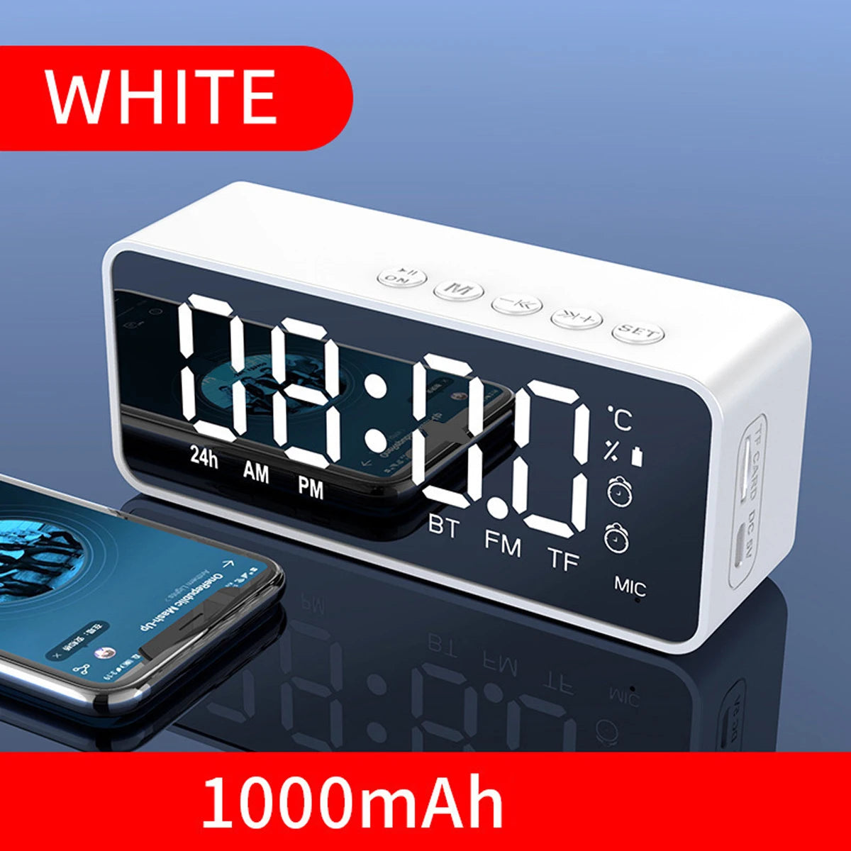 Portable Bluetooth Speaker Alarm Clock Radio FM Subwoofer Sound Box Music Wireless Mini Woofers Bocina Lamp Column Caixa De Som