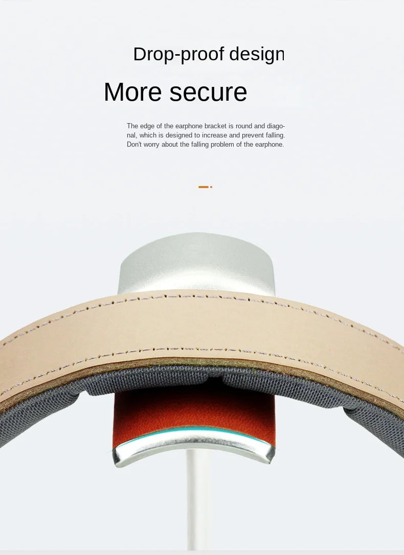 Curved Aluminum Headphone Stand Rack Sturdy Metal Gaming Headset Earphone Holder Hanger with Solid Base for Table Desk Display