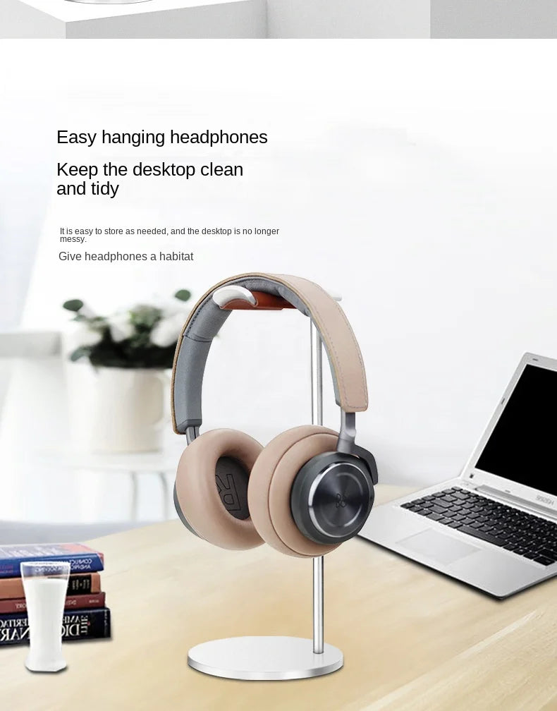 Curved Aluminum Headphone Stand Rack Sturdy Metal Gaming Headset Earphone Holder Hanger with Solid Base for Table Desk Display