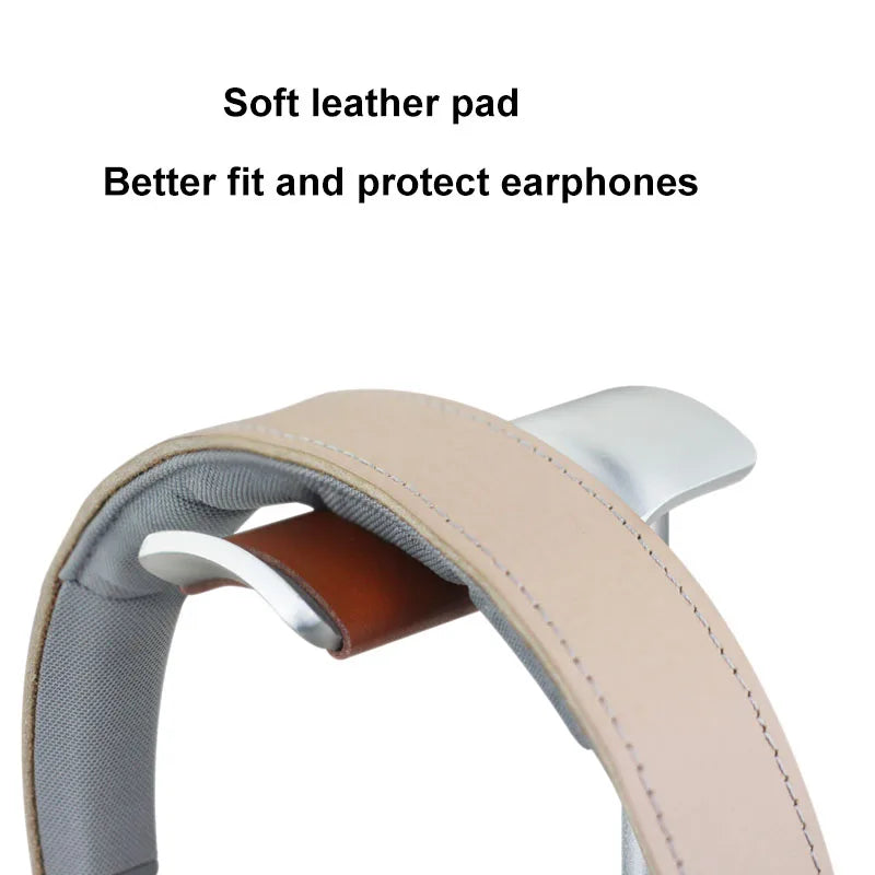 Curved Aluminum Headphone Stand Rack Sturdy Metal Gaming Headset Earphone Holder Hanger with Solid Base for Table Desk Display