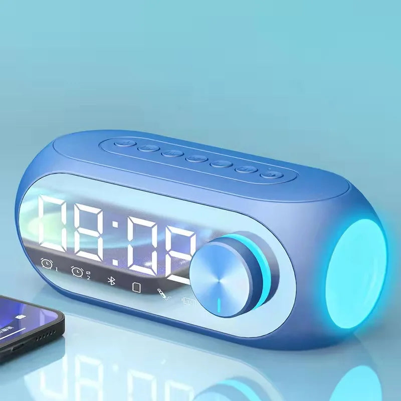 Portable Bluetooth Speaker Alarm Clock Radio FM Subwoofer Sound Box Music Wireless Mini Woofers Bocina Lamp Column Caixa De Som