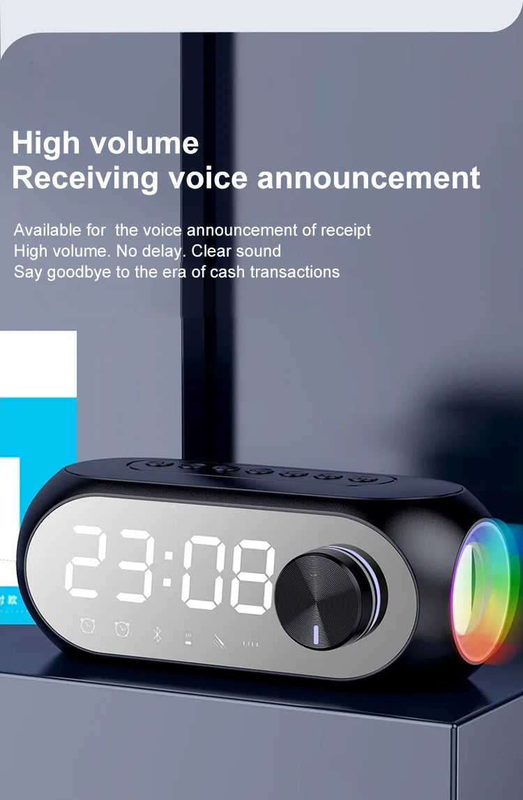 Portable Bluetooth Speaker Alarm Clock Radio FM Subwoofer Sound Box Music Wireless Mini Woofers Bocina Lamp Column Caixa De Som