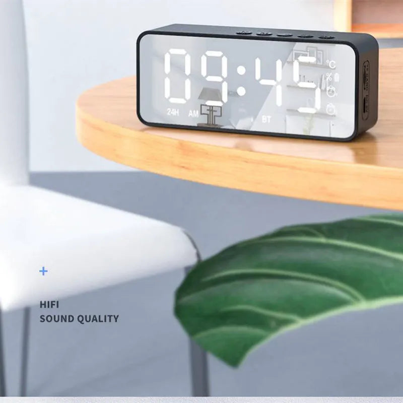 Portable Bluetooth Speaker Alarm Clock Radio FM Subwoofer Sound Box Music Wireless Mini Woofers Bocina Lamp Column Caixa De Som