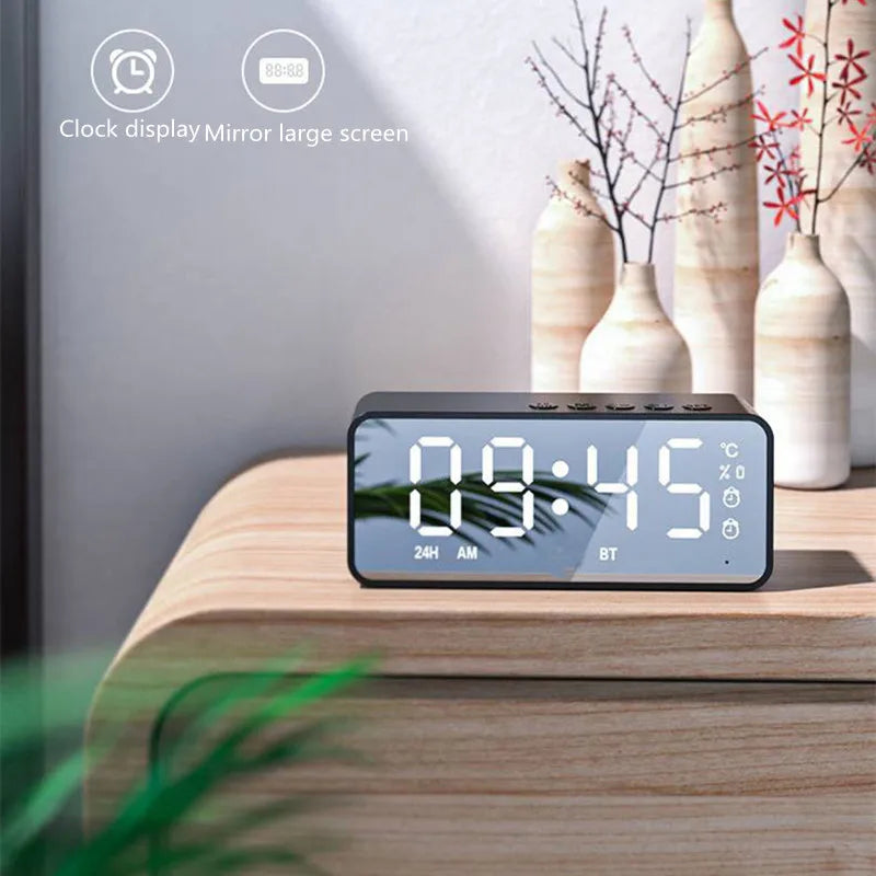 Portable Bluetooth Speaker Alarm Clock Radio FM Subwoofer Sound Box Music Wireless Mini Woofers Bocina Lamp Column Caixa De Som