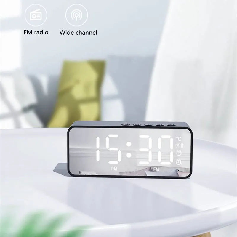 Portable Bluetooth Speaker Alarm Clock Radio FM Subwoofer Sound Box Music Wireless Mini Woofers Bocina Lamp Column Caixa De Som