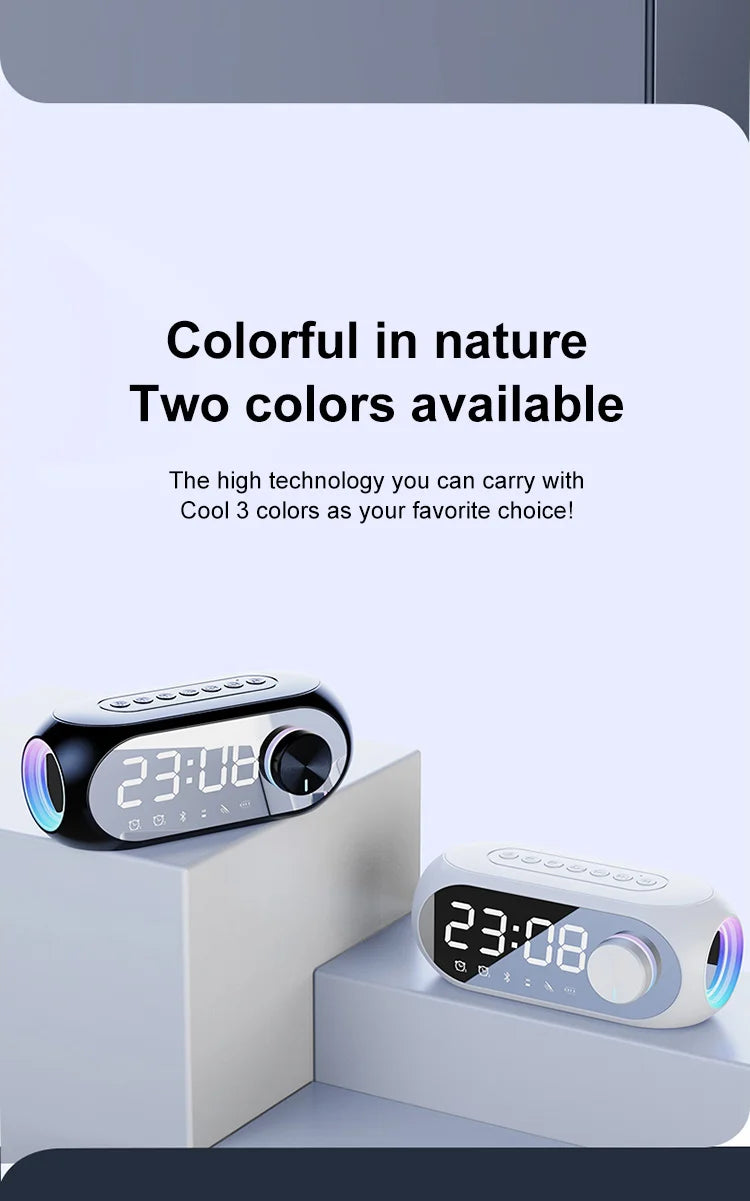 Portable Bluetooth Speaker Alarm Clock Radio FM Subwoofer Sound Box Music Wireless Mini Woofers Bocina Lamp Column Caixa De Som