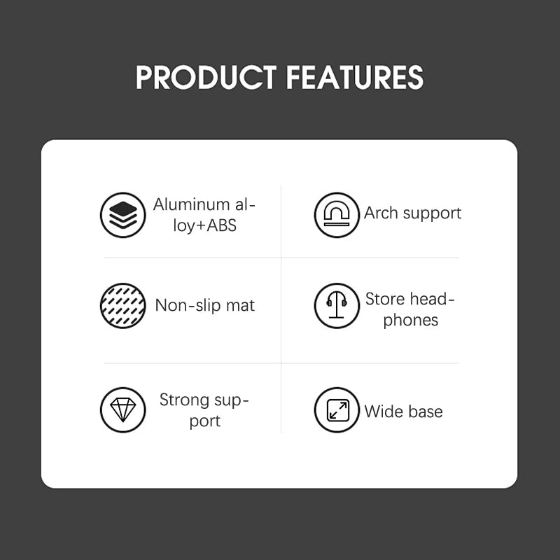 1PC Head-Mounted Headphone Stand Stylish Non-Slip Detachable Headset Holder For Airpods Max Beats Bose Sennheiser Display Stand