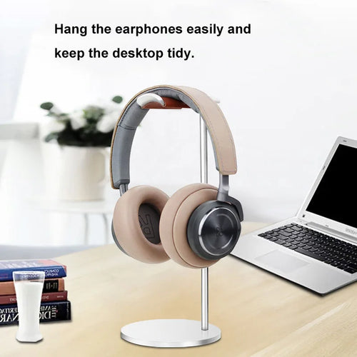 Curved Aluminum Headphone Stand Rack Sturdy Metal Gaming Headset Earphone Holder Hanger with Solid Base for Table Desk Display
