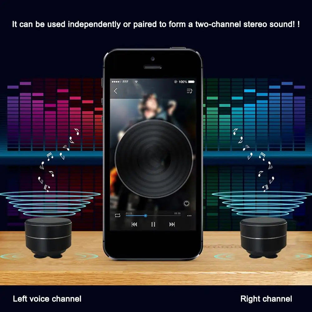 Mini Speaker Vibration Stereo Audio Digital Wireless Bluetooth Speakers Portable Metal Speaker