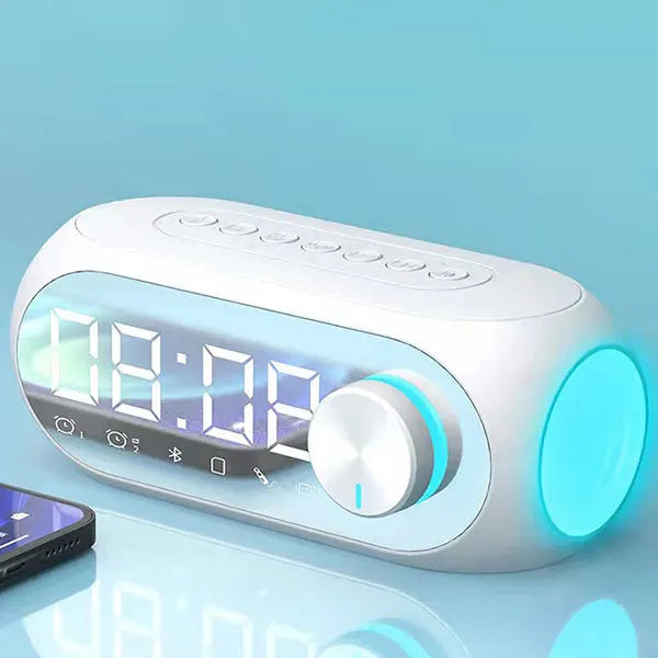 Portable Bluetooth Speaker Alarm Clock Radio FM Subwoofer Sound Box Music Wireless Mini Woofers Bocina Lamp Column Caixa De Som