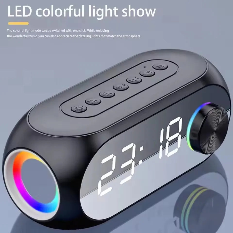 Portable Bluetooth Speaker Alarm Clock Radio FM Subwoofer Sound Box Music Wireless Mini Woofers Bocina Lamp Column Caixa De Som